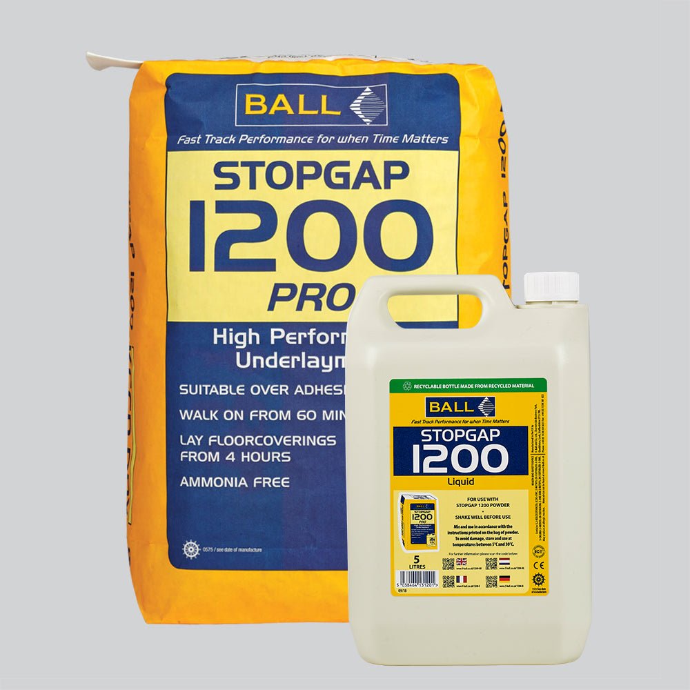 Ball Stopgap 1200 Pro Screed - Bag 20kg Including 5L Liquid - Wiltshire Wood Flooring Supplies