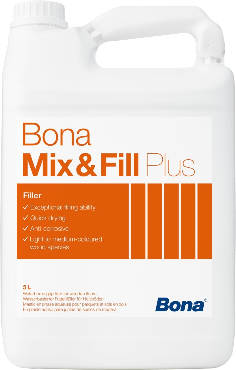 Bona Mix & Fill Plus Water Based Wood Floor Filler (larger gaps up to 5mm) - 5L - Wiltshire Wood Flooring Supplies