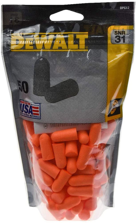 Dewalt Disposable Earplugs 50 Pair Pack - Wiltshire Wood Flooring Supplies