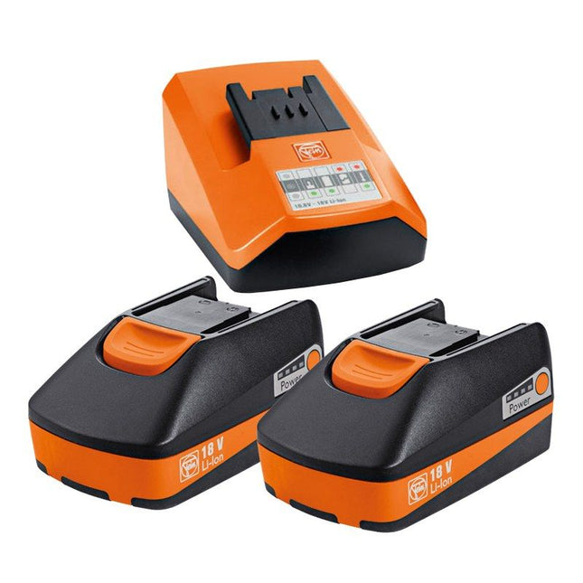 Fein 18V Battery and ALG80 Charger Starter Set (2 x 3.0Ah Batteries) - Wiltshire Wood Flooring Supplies