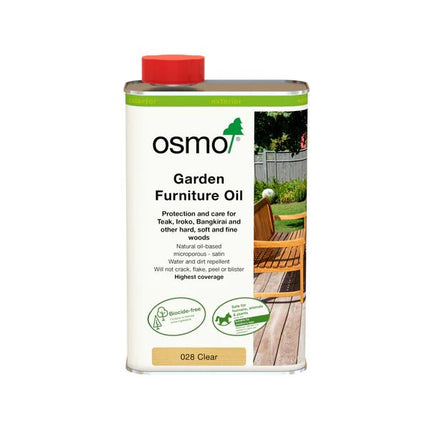 Osmo Garden Furniture Oil Clear Satin 028 1 Litre - Wiltshire Wood Flooring Supplies