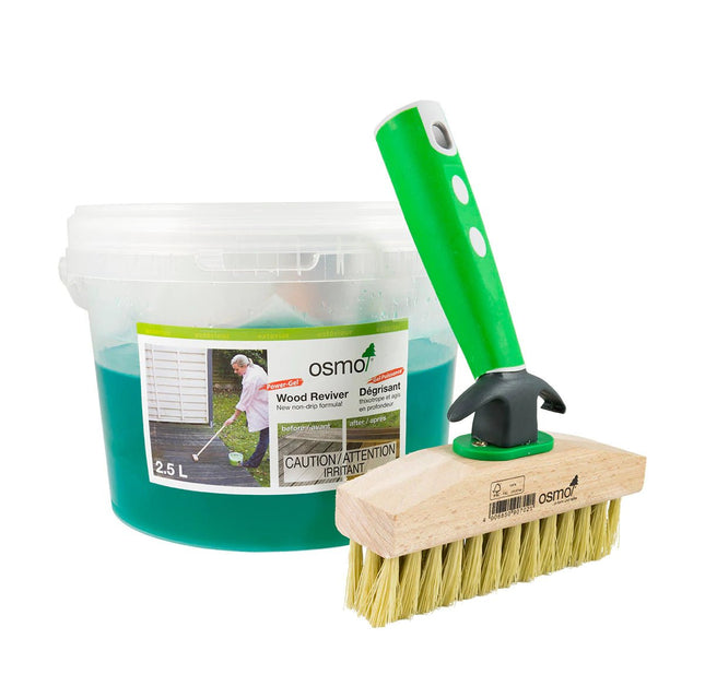 Osmo Wood Reviver Power-Gel (6609) With Decking Scrub Brush - Wiltshire Wood Flooring Supplies