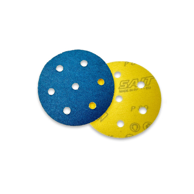 Sait 90mm 7 Hole Zirconia Velcro Backing Sanding Discs - Wiltshire Wood Flooring Supplies