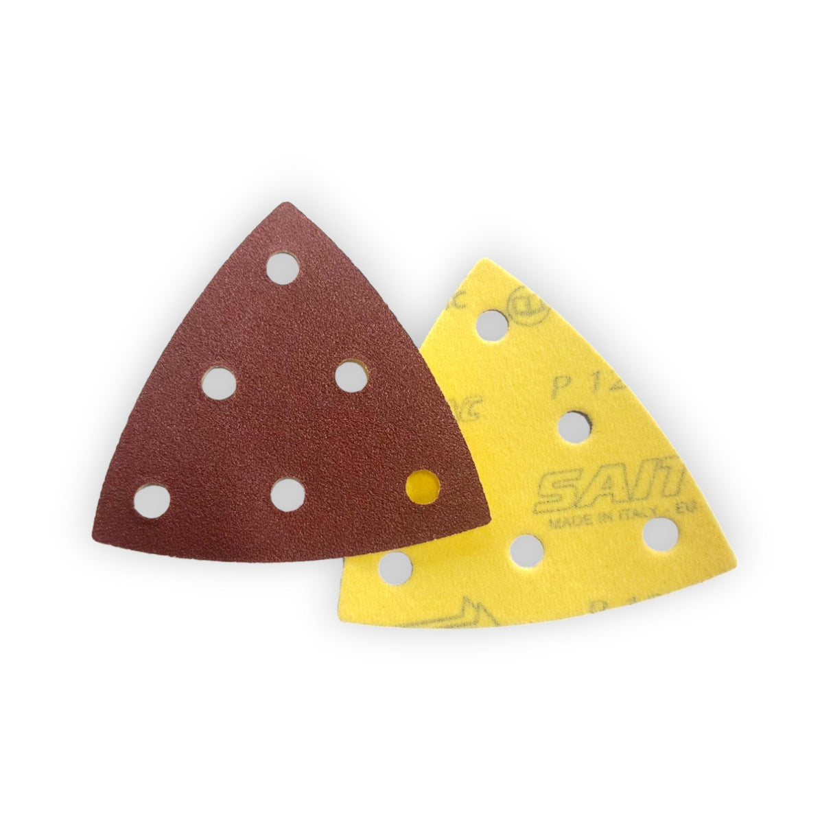 Sait Aluminium Oxide Delta Velcro 93mm 6 Hole Sanding Triangles - Wiltshire Wood Flooring Supplies