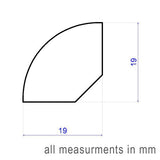 Solid Oak Quadrant Beading - 19x19mm - 2.7m lengths - Pack of 5 - Wiltshire Wood Flooring Supplies