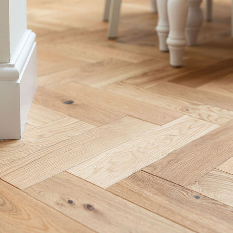 ZB109 Brushed & Lacquered Oak Herringbone (Price Per Pack) - Wiltshire Wood Flooring Supplies
