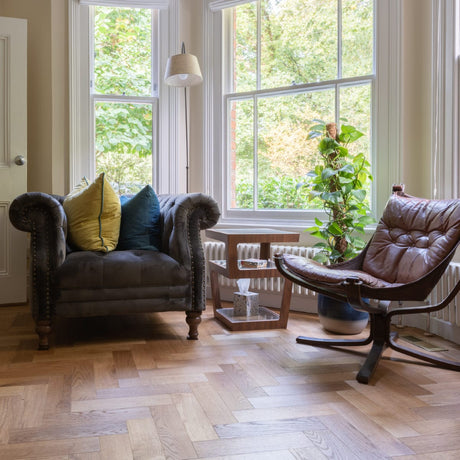 ZB201 Smoked Oak Herringbone (Price Per Pack) - Wiltshire Wood Flooring Supplies