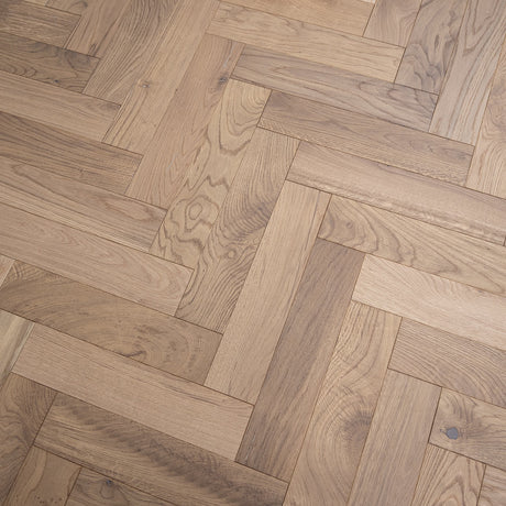 ZB203 White Smoked Oak Herringbone (Price Per Pack) - Wiltshire Wood Flooring Supplies
